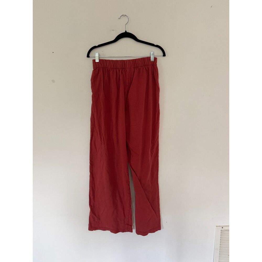 Aerie Rust Red High Waist Pull On Wide Leg Pants and Top Set SET